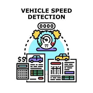 Vehicle speed detection system calculating driving penalties 스톡 일러스트