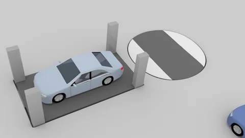 Vehicle stacker animation clip Stock Footage 109477496