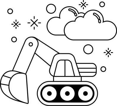 The vehicle is surrounded by a cloud and snow Illustration