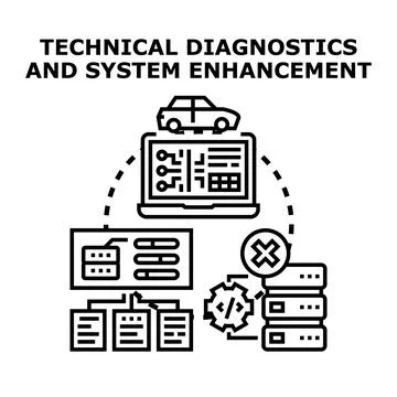 Vehicle technical diagnostics and system enhancement services Illustrazione stock