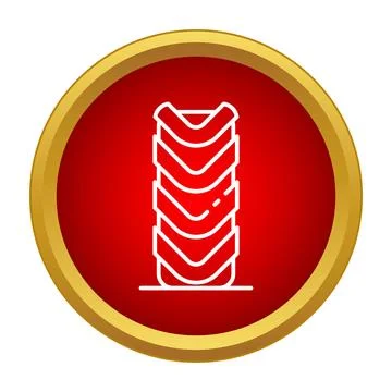 Vehicle tire tread pattern outline icon Illustrazione stock