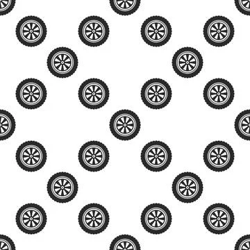 Vehicle tire vector seamless pattern - Car wheel and disc vector debackgrou.. Stock Illustration