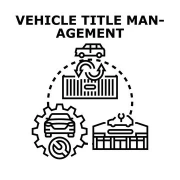 Vehicle title management process with car services Stock Illustration
