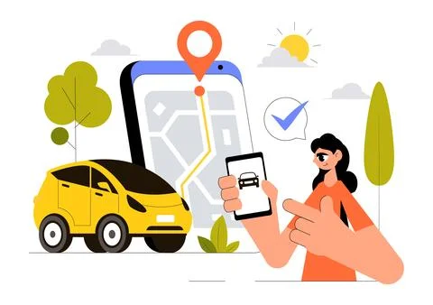 Vehicle Tracking Vector Illustration Featuring Workers Loading Products, Sm.. 스톡 일러스트