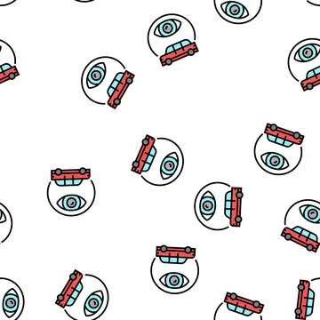 Vehicle tracking vector seamless pattern Stock Illustration