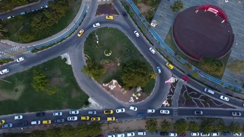 Vehicle traffic at the intersection Stock Footage 195947898