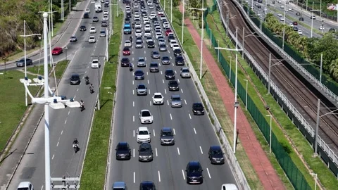Vehicle traffic jam Stock Footage 293784173