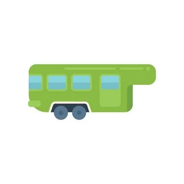 Vehicle trailer icon flat vector. Auto bus Illustrazione stock