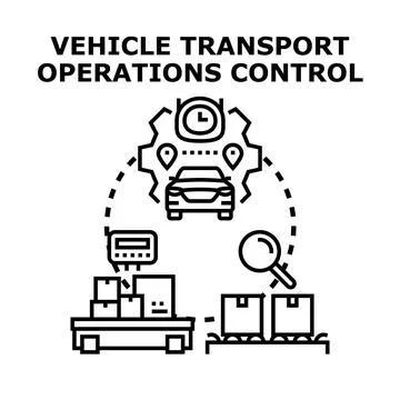 Vehicle transport operations control logistics concept vector Stock Illustration