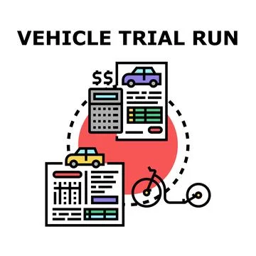 Vehicle trial run concept comparing different transport options Stock Illustration