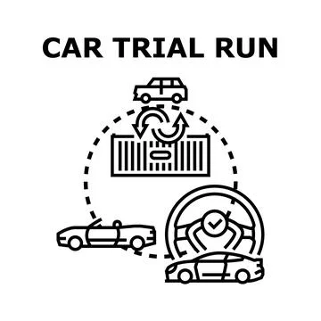 Vehicle trial run concept vector illustration Illustrazione stock
