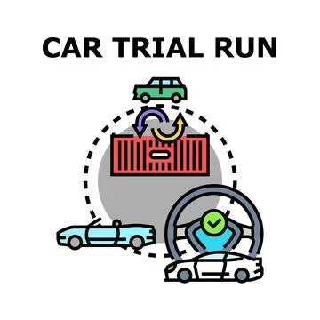 Vehicle trial run concept vector illustration Stockillustratie