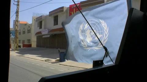 Vehicle UN flag Stock-Footage 36789593