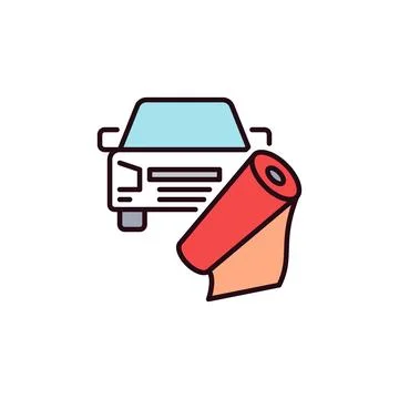 Vehicle Vinyl Wrap vector concept colored icon or sign Stock Illustration