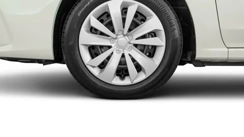 Vehicle wheel close up side view Crystal White Pearl 2017 Subaru Impreza 2.0i Stock Footage 159925166