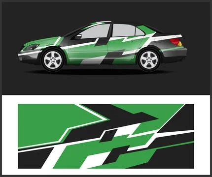 Vehicle wrap graphic kit vector for race car Stock Illustration