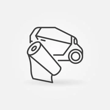 Vehicle Wrap vector concept outline simple icon or sign Stock Illustration