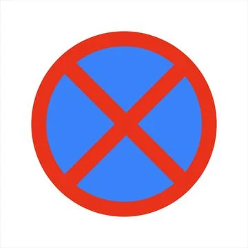 Vehicles in advised zone cannot stop, stand, or park, Parking Restriction R.. Stock Illustration