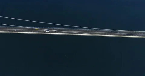 Vehicles are Crossing the Bridge Stock Footage 129376690