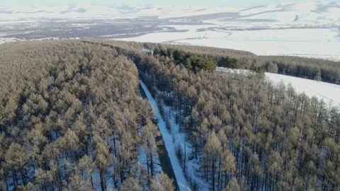 Vehicles are driving on the road in cold weather Stock Footage 301599896