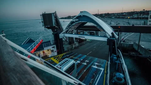 Vehicles Boarding Aurora af Helsingborg Ferry, Timelapse Stock Footage 341738760