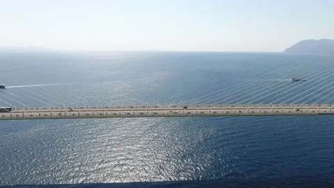 Vehicles on a cable bridge Stock Footage 211214196
