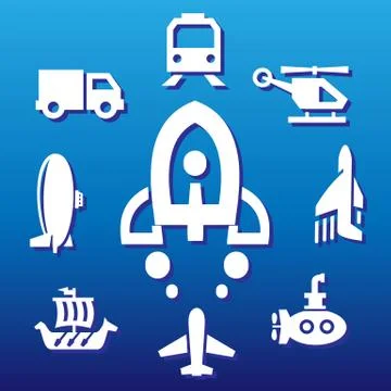 Vehicles Collection Stock Illustration