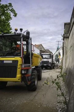 Vehicles on a construction site Stock Photos