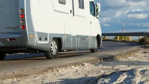 Vehicles on curved road Video stock 69254837
