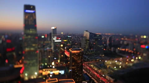 Vehicles driving through Beijing's CBD Stock Footage 41458910