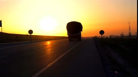 Vehicles exporting at sunrise view  Stock Footage 205570220