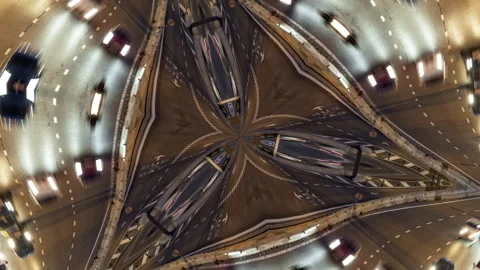 Vehicles on a highway in barcelona abstract pattern Stock Footage 322059893