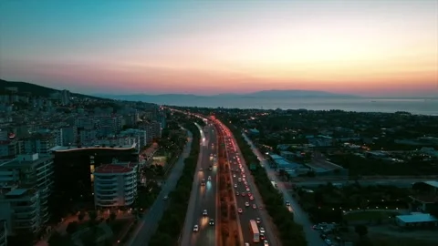 Vehicles on the highway in Izmir Stock Footage 311333045