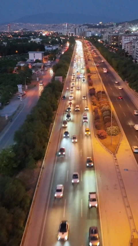 Vehicles on the highway in Izmir Stock Footage 311380874