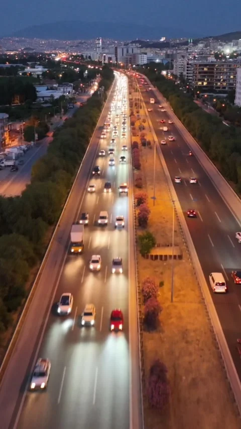 Vehicles on the highway in Izmir Stock Footage 311380973