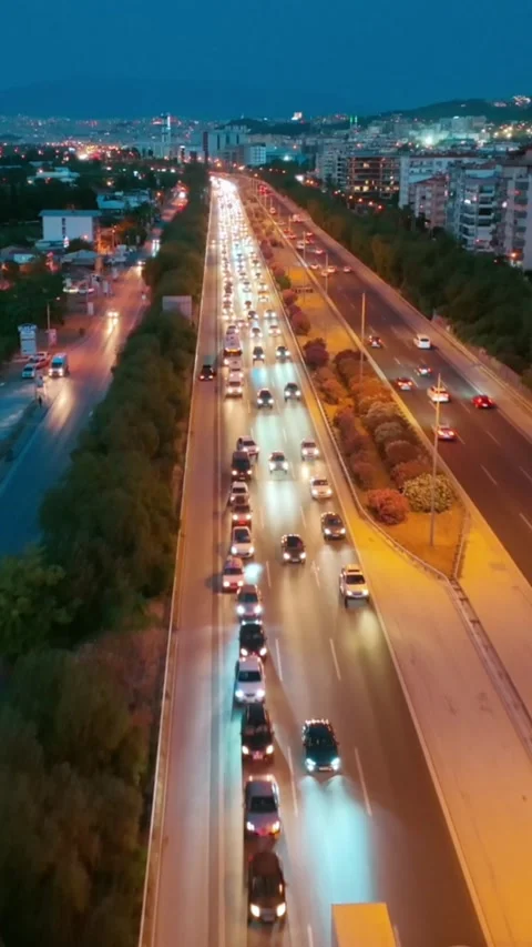 Vehicles on the highway in Izmir Stock Footage 311380985