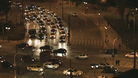 Vehicles move slowly Stock Footage 81643072