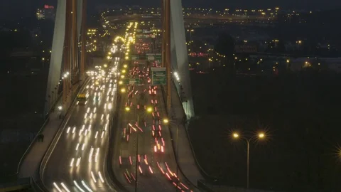 Vehicles Moving Through a Bridge. Time-Lapse Stock Footage 80368777