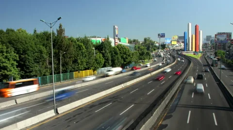 Vehicles moving through the highway. Stock Footage 53136758