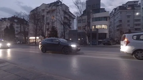 Vehicles Passing on a Big Street 库存影片 106904502