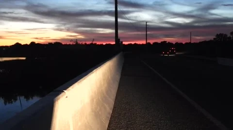 Vehicles passing on bridge Stock-Footage 45229442