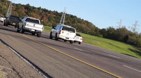 Vehicles passing by on the Highway Stock Footage 37436749