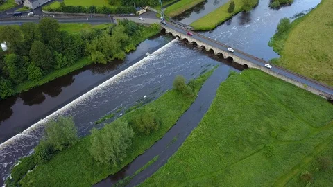 Vehicles passing over a bridge Stock Footage 109350279