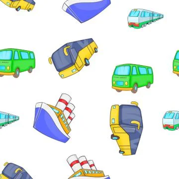 Vehicles pattern, cartoon style Stock Illustration