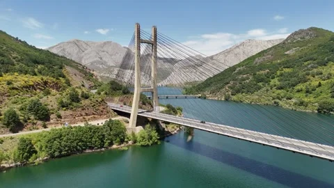 Vehicles On Reservoir Bridge Stock Footage 340197233