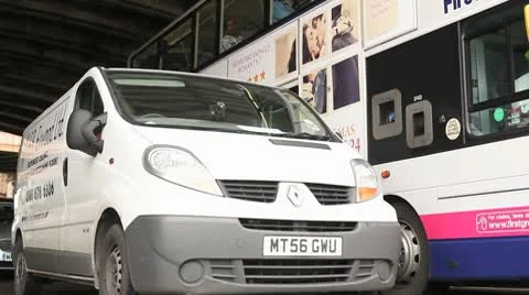 Vehicles Setting Off From Stop HD Stock Footage 10688077