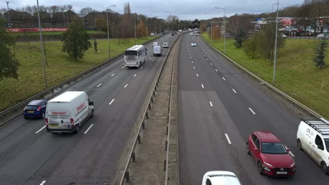 Vehicles speeding on the freeway. Stock Footage 145677809