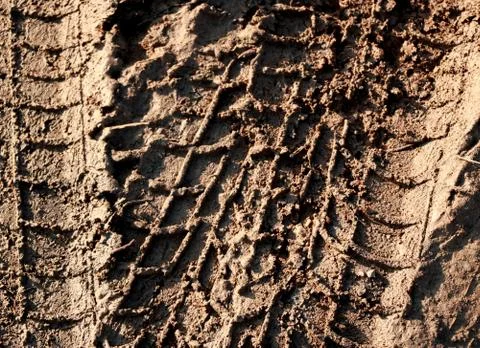 Vehicles tracks in mud Stock Photos