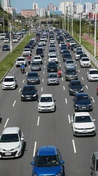 Vehicles in traffic jam Stock Photos