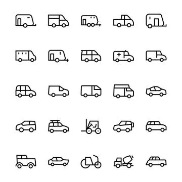 Vehicles Vector Icons Stock Illustration